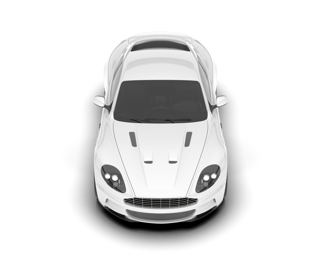 White sport car on transparent background. 3d rendering - illustration png