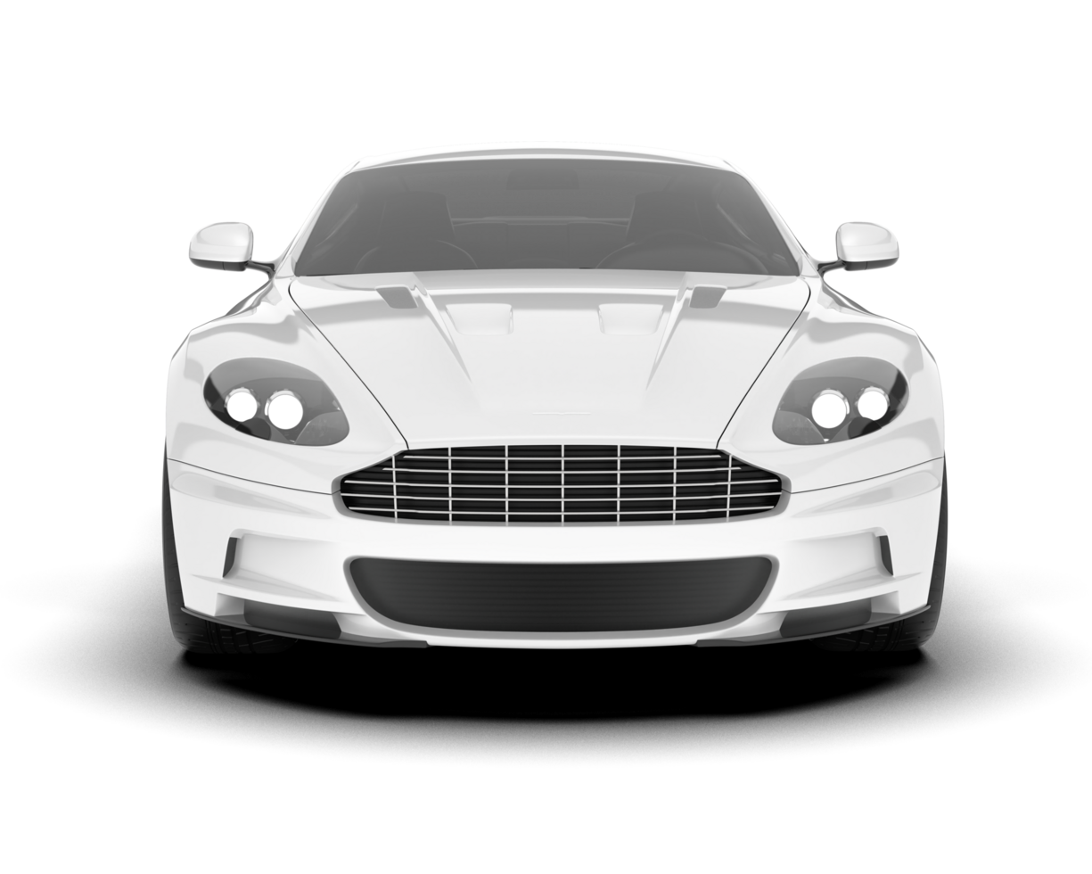 White sport car on transparent background. 3d rendering - illustration png