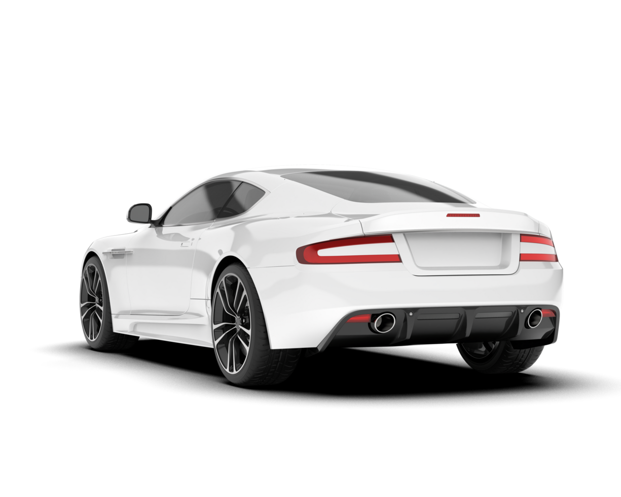 White sport car on transparent background. 3d rendering - illustration png