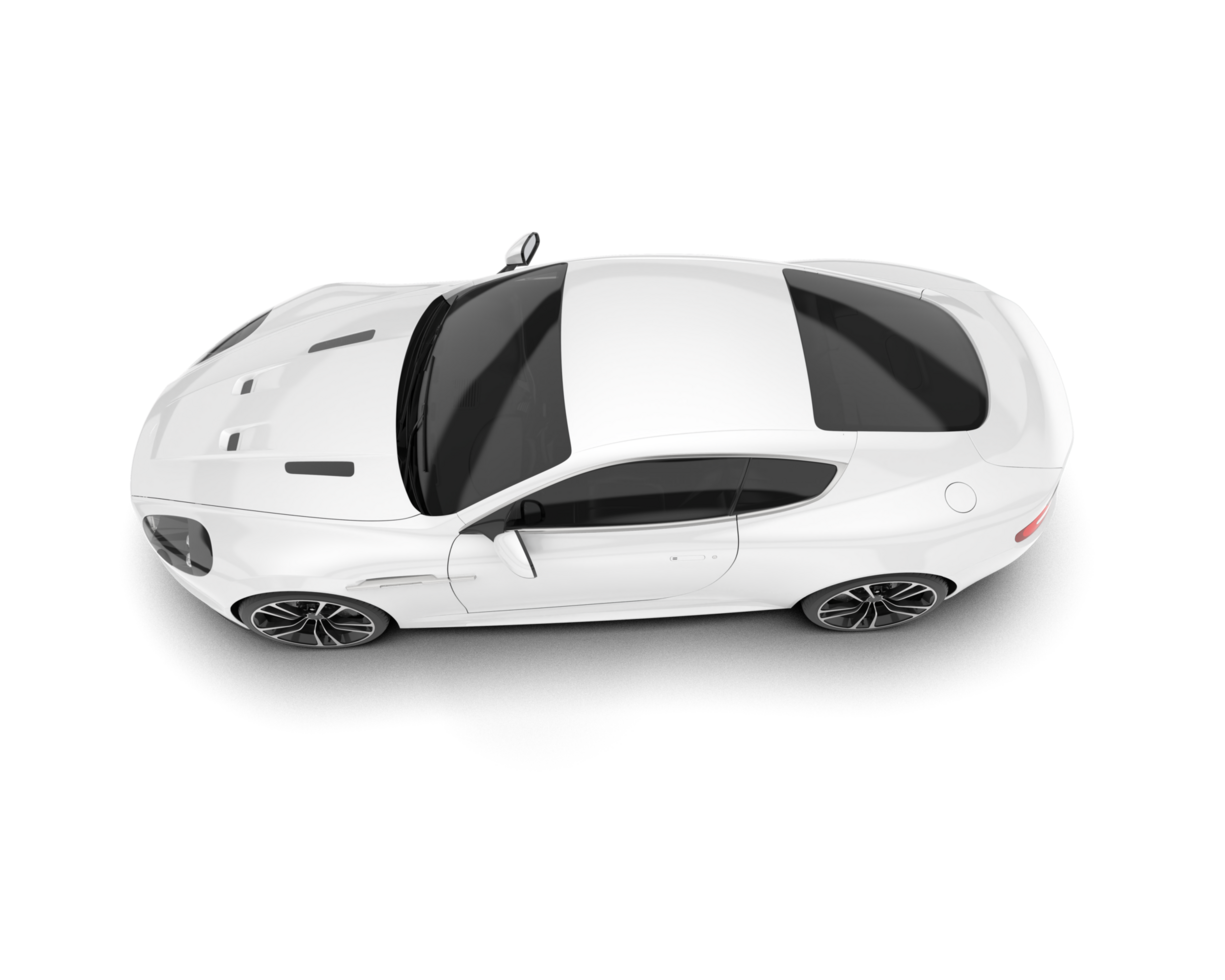 White sport car on transparent background. 3d rendering - illustration png