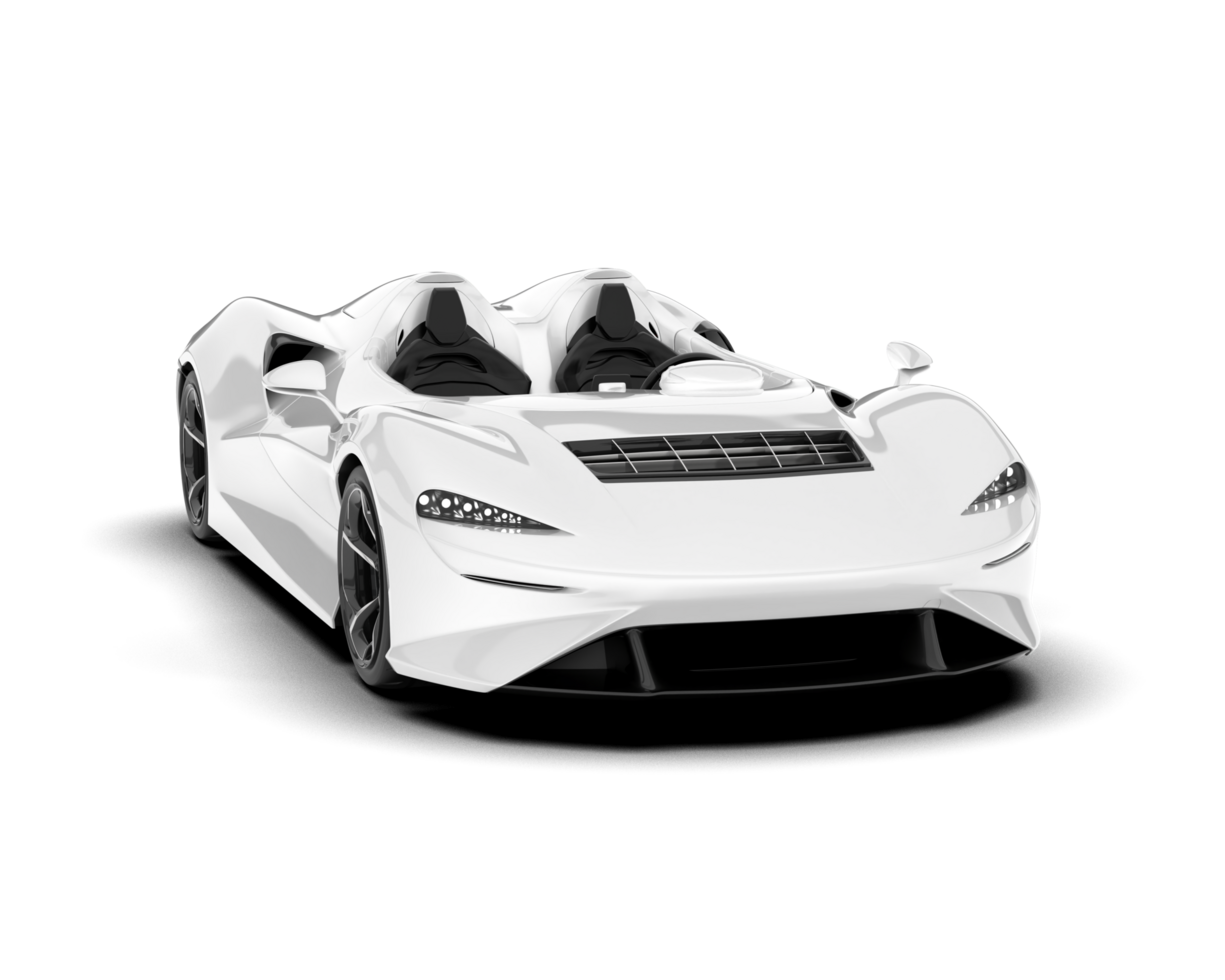 White sport car on transparent background. 3d rendering - illustration png