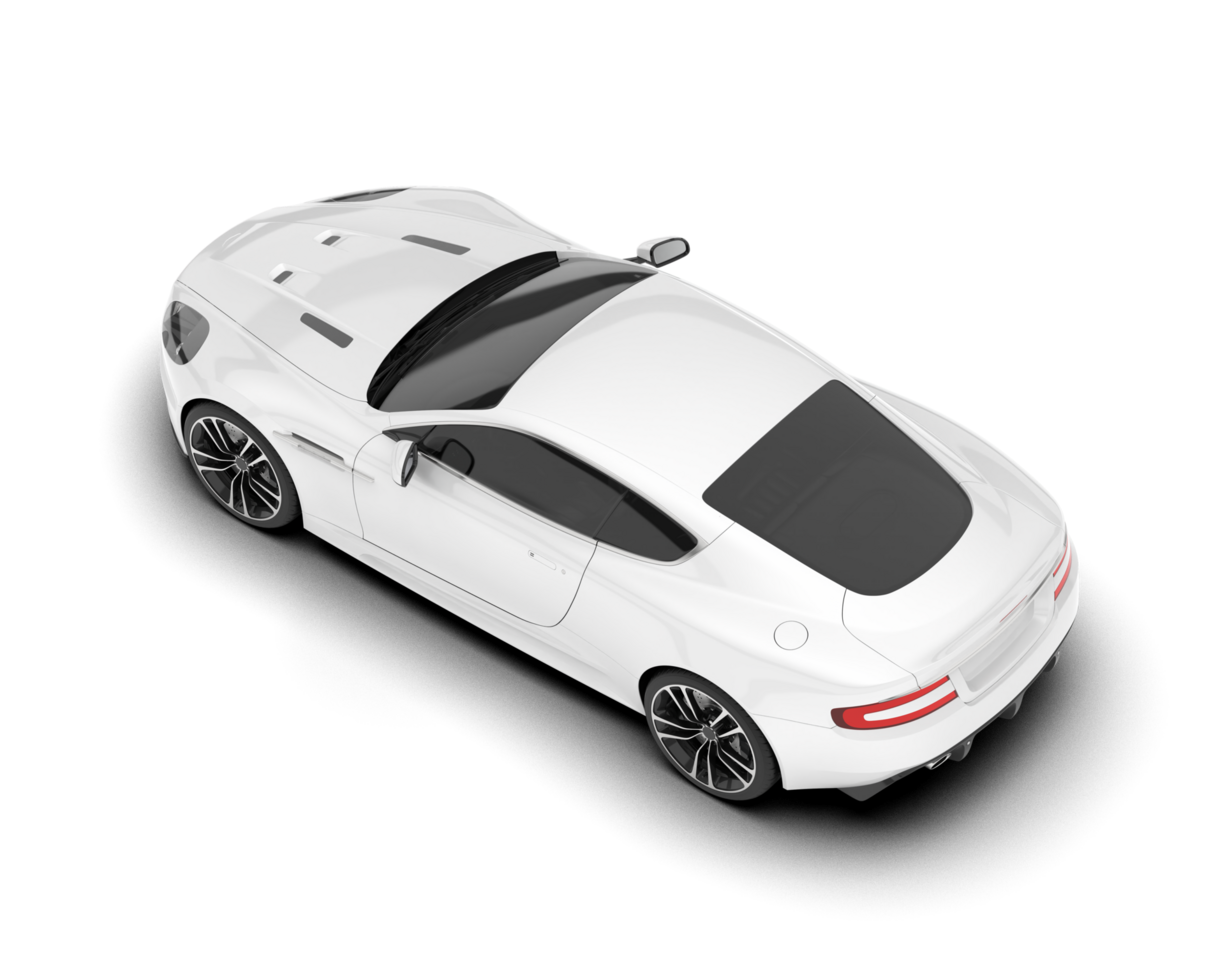 White sport car on transparent background. 3d rendering - illustration png