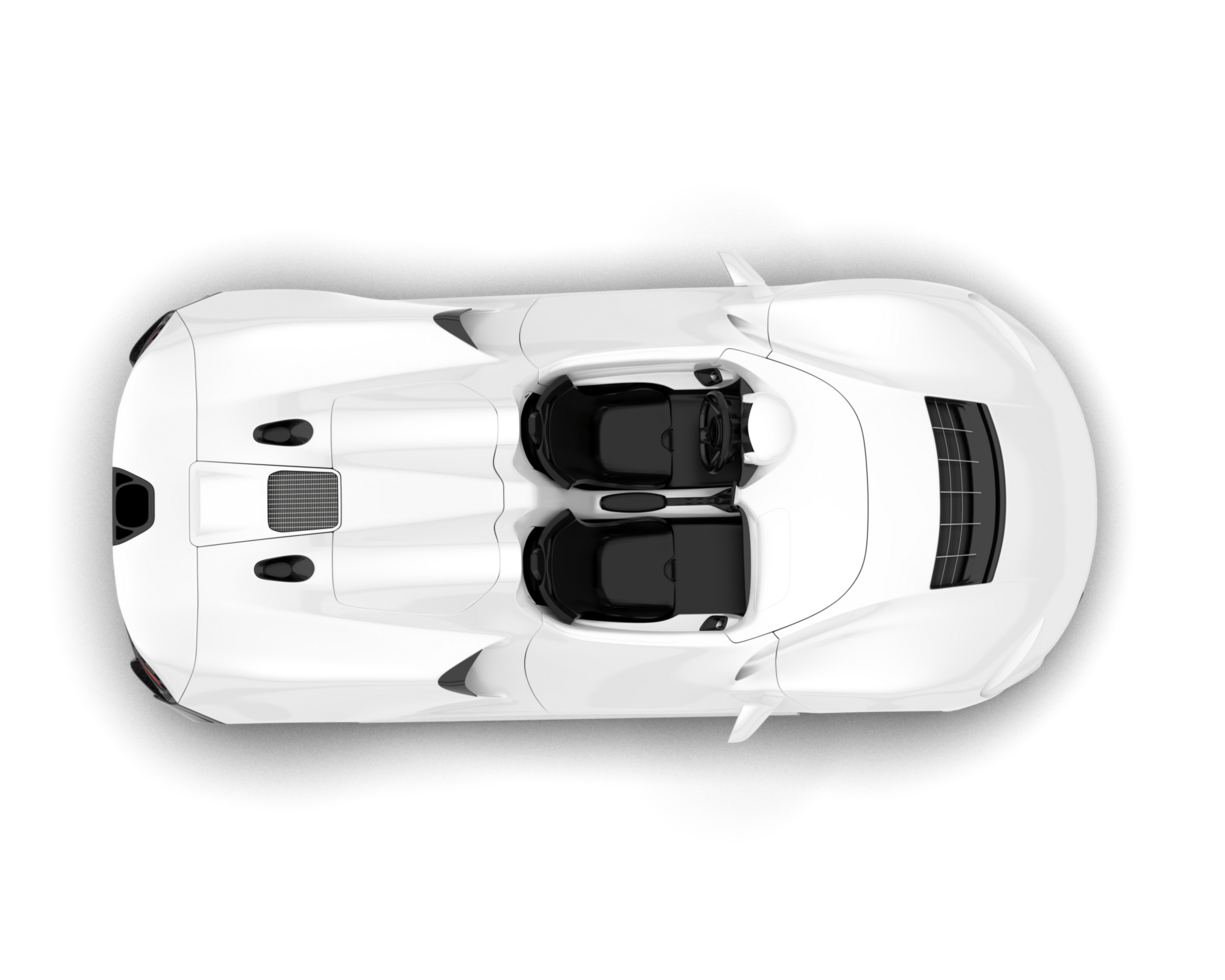 White sport car on transparent background. 3d rendering - illustration png