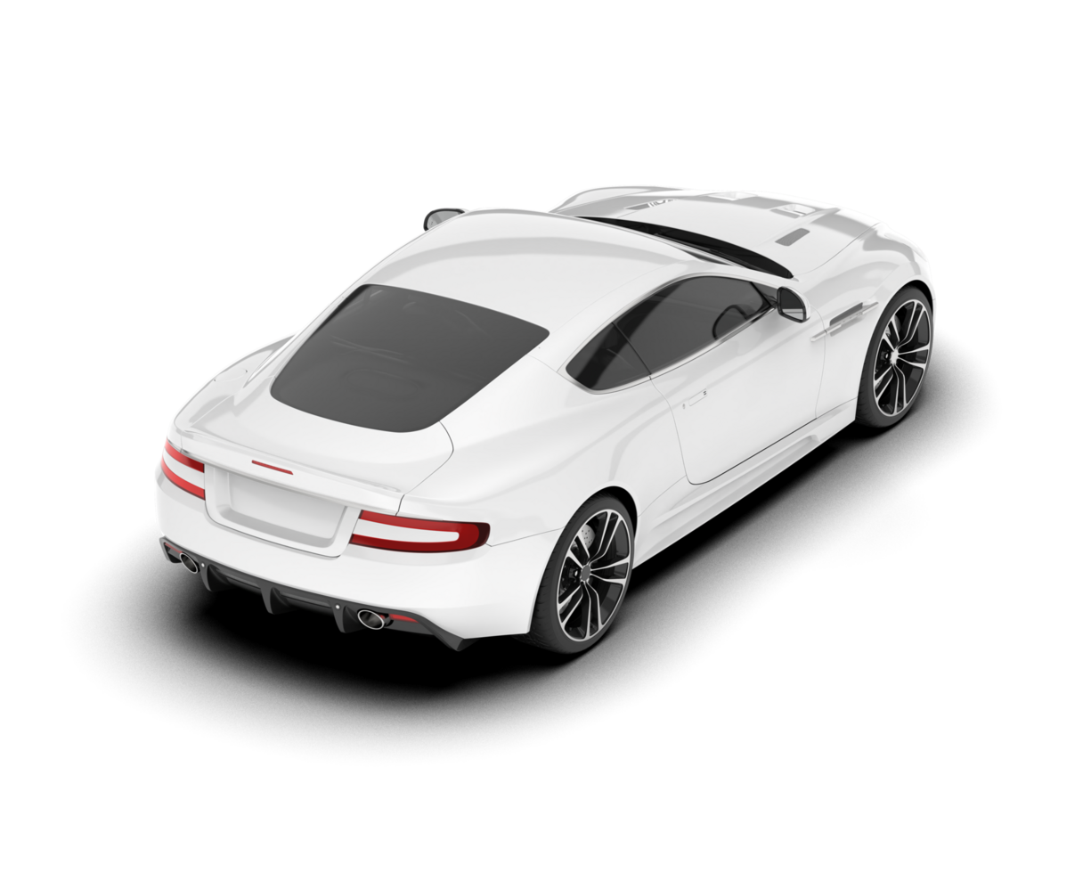 White sport car on transparent background. 3d rendering - illustration png