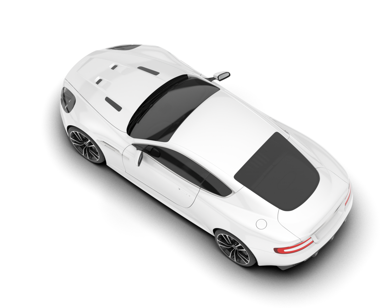 White sport car on transparent background. 3d rendering - illustration png