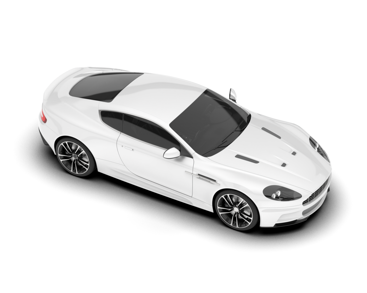White sport car on transparent background. 3d rendering - illustration png