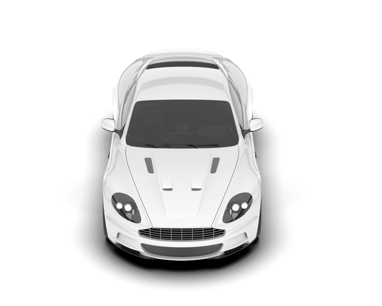 White sport car on transparent background. 3d rendering - illustration png
