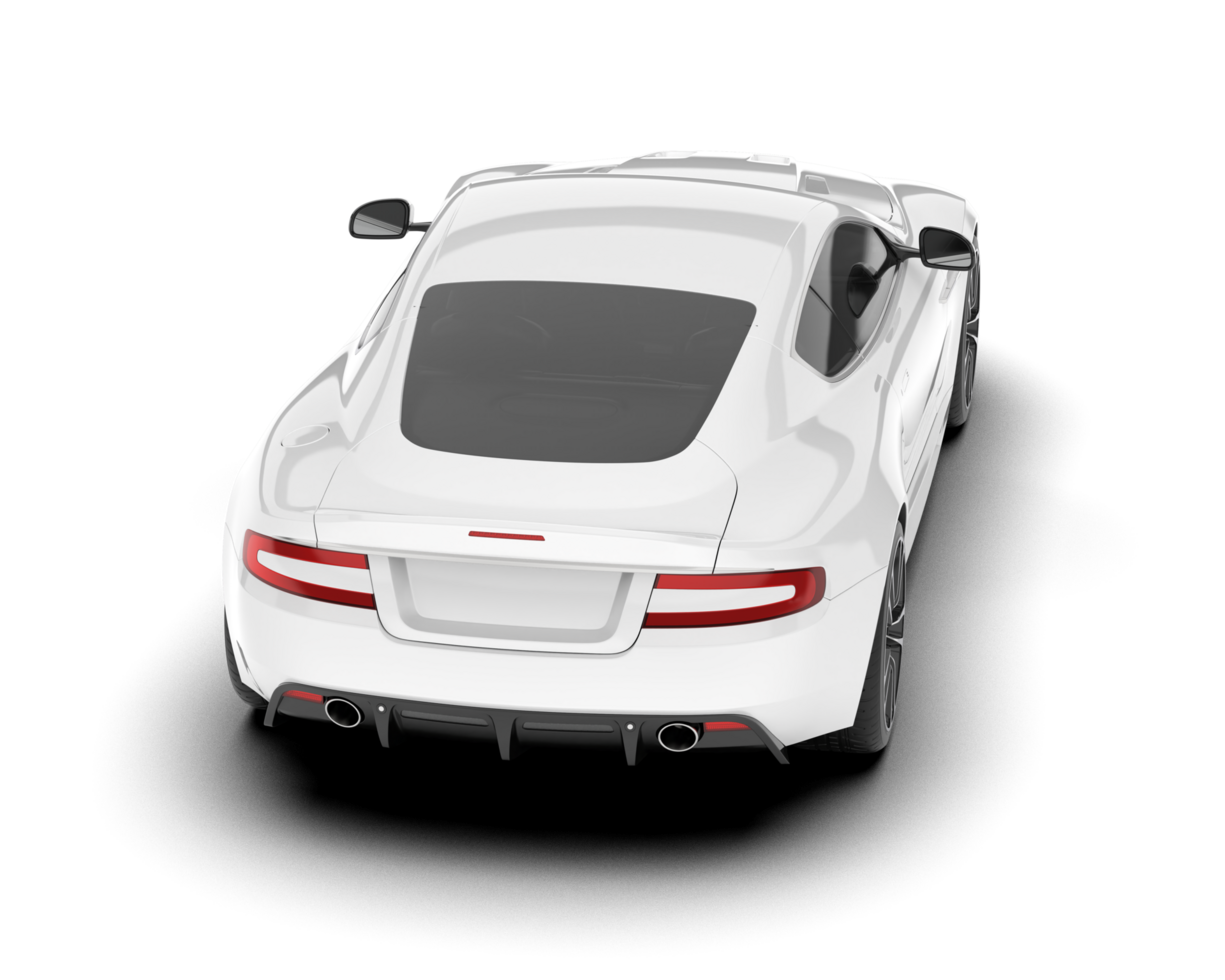 White sport car on transparent background. 3d rendering - illustration png