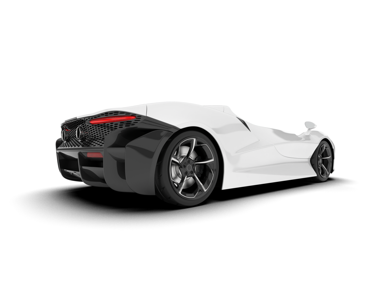 White sport car on transparent background. 3d rendering - illustration png