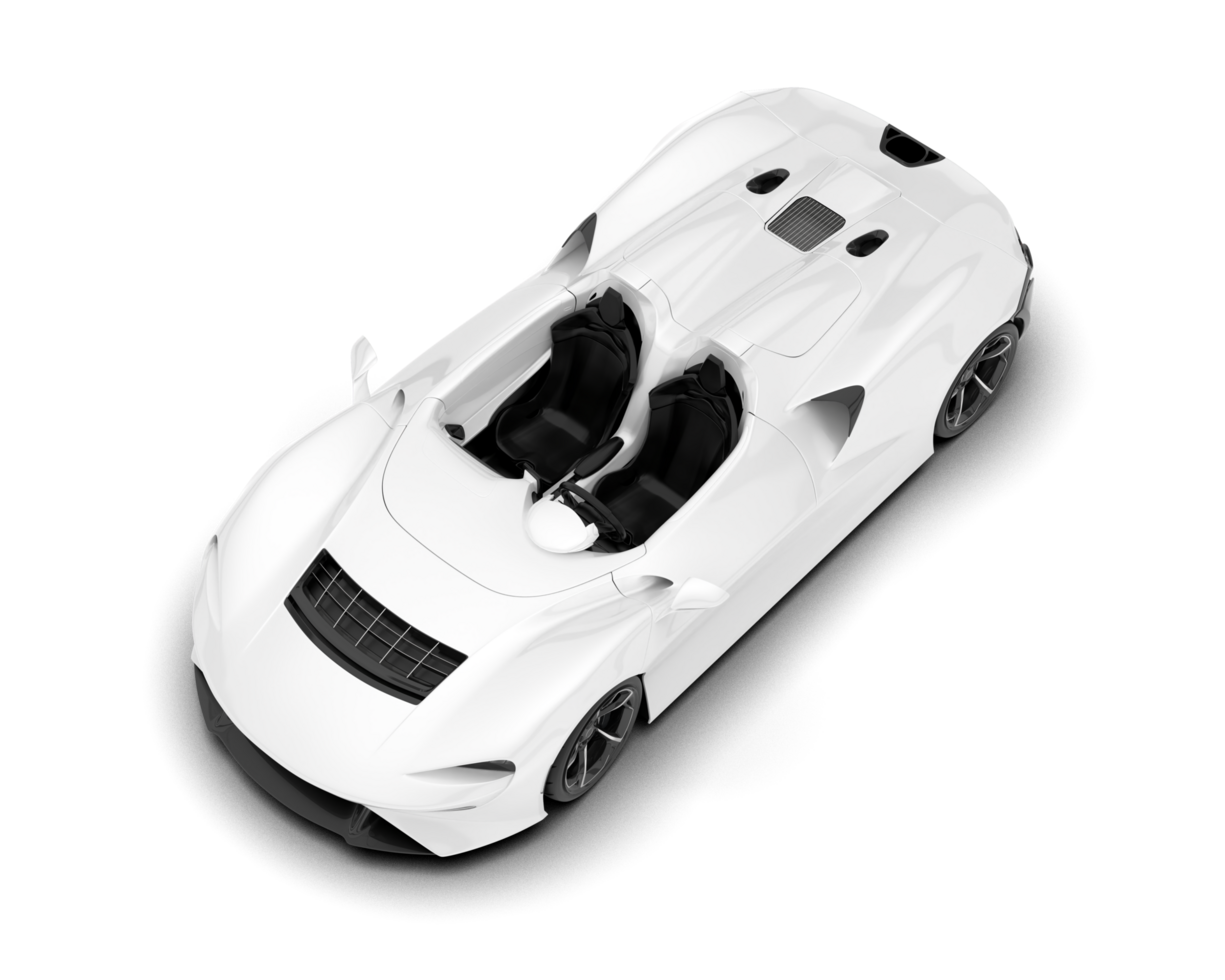 White sport car on transparent background. 3d rendering - illustration png