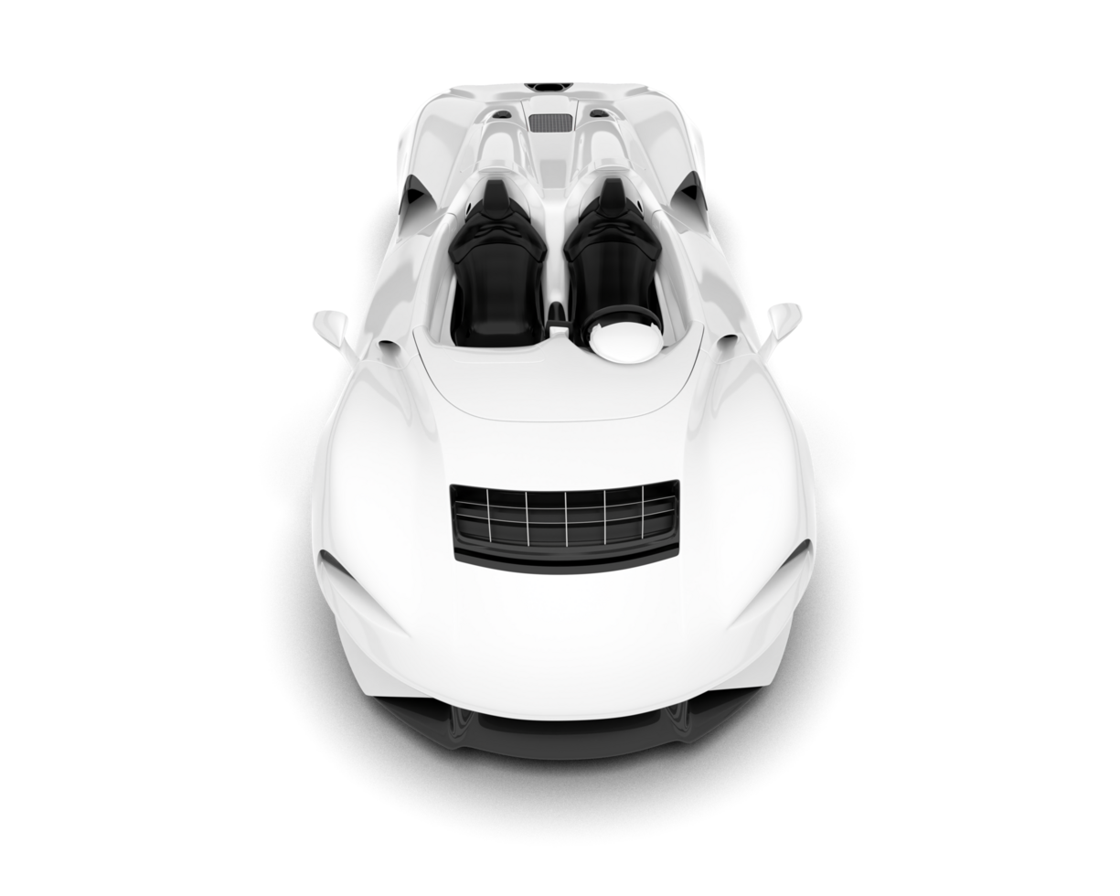 White sport car on transparent background. 3d rendering - illustration png