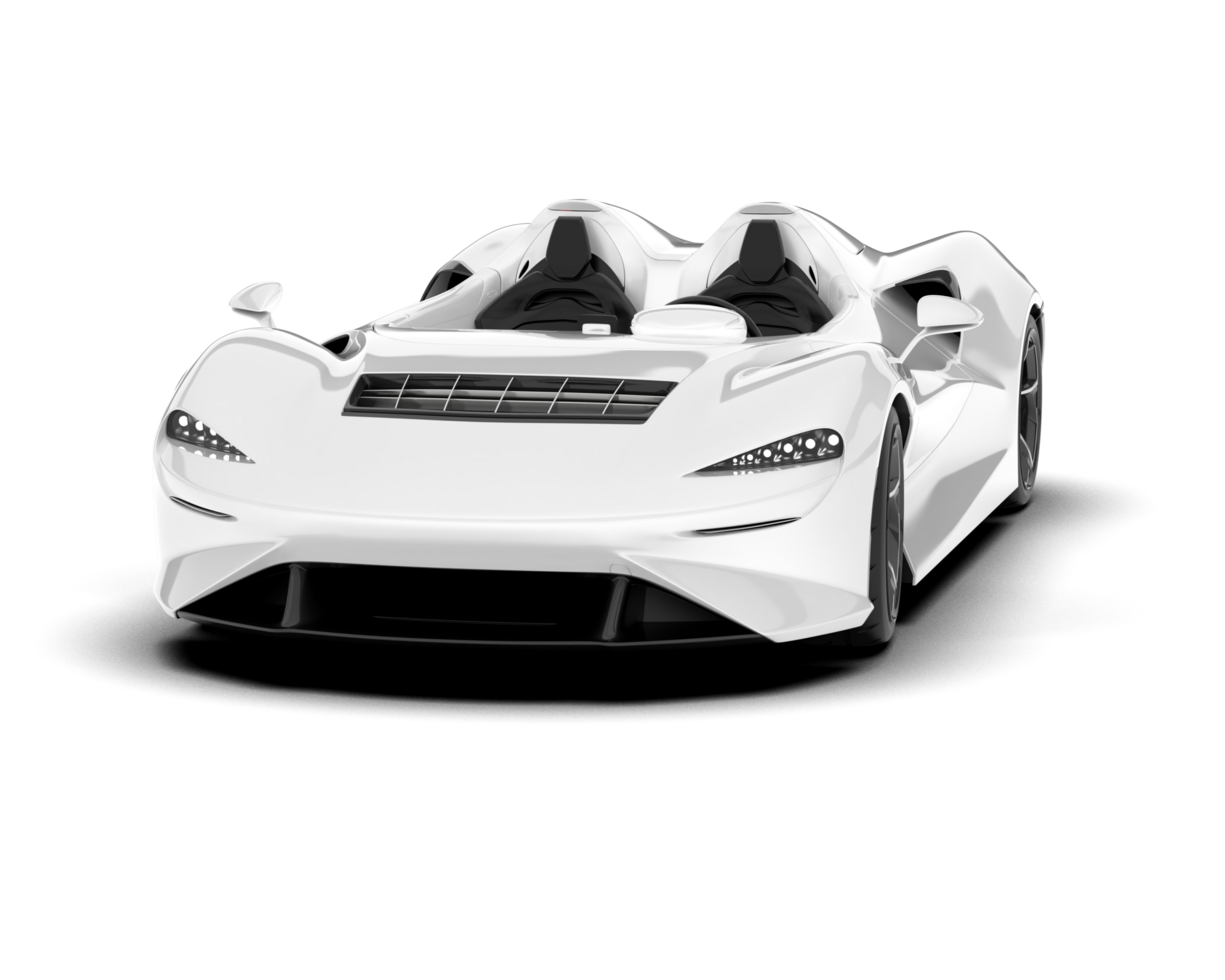 White sport car on transparent background. 3d rendering - illustration png