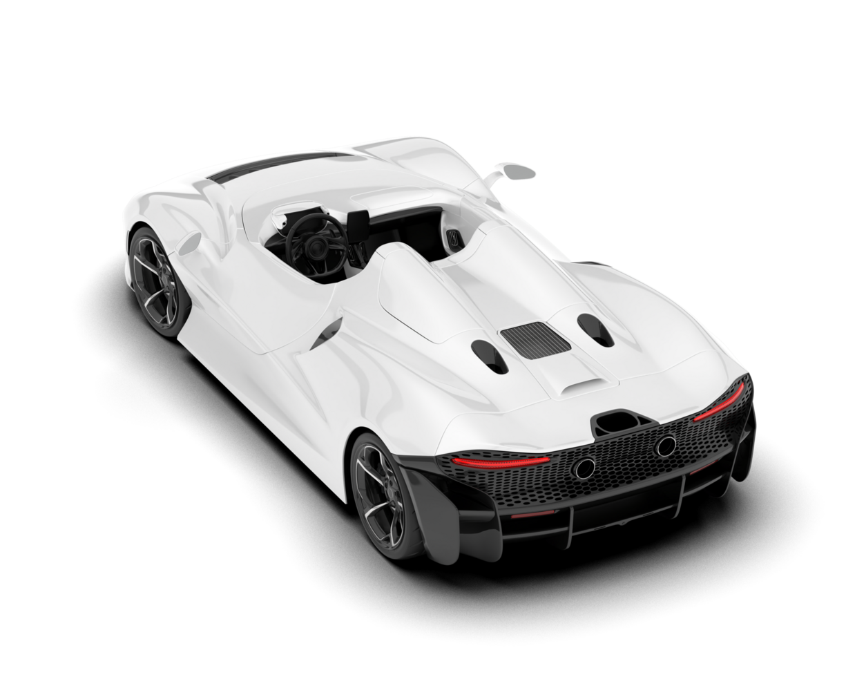 White sport car on transparent background. 3d rendering - illustration png