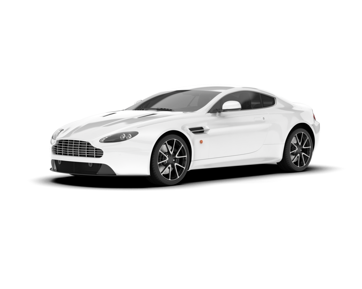 White sport car on transparent background. 3d rendering - illustration png