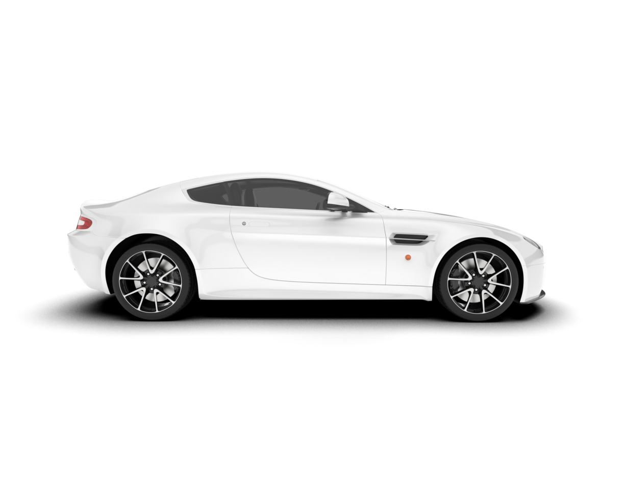 White sport car on transparent background. 3d rendering - illustration png