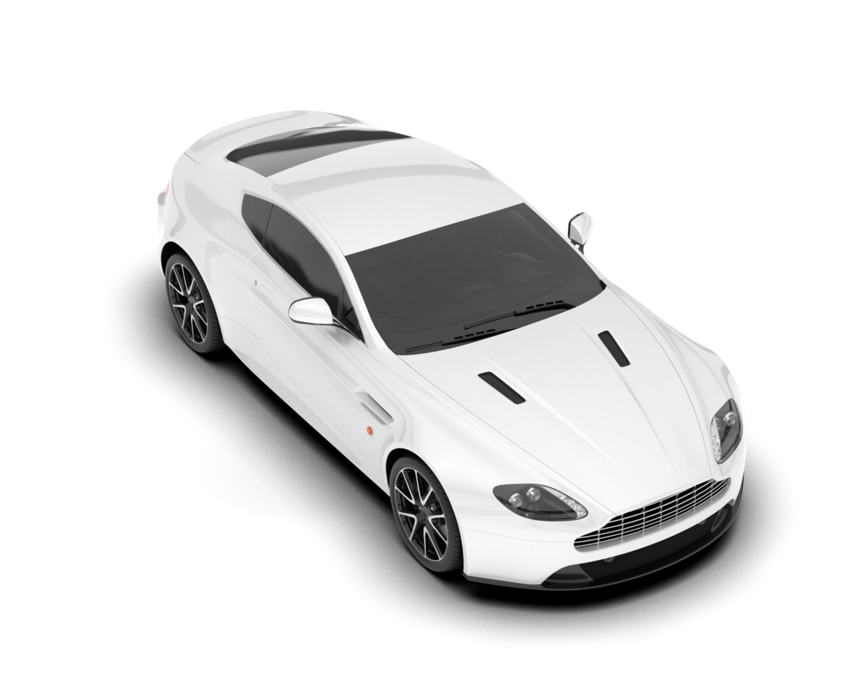 White sport car on transparent background. 3d rendering - illustration png