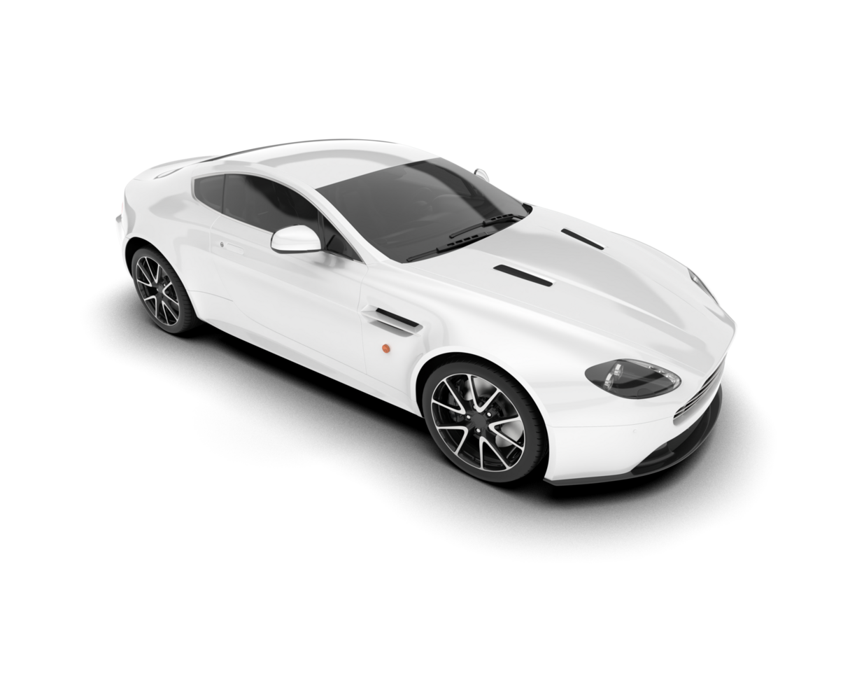 White sport car on transparent background. 3d rendering - illustration png