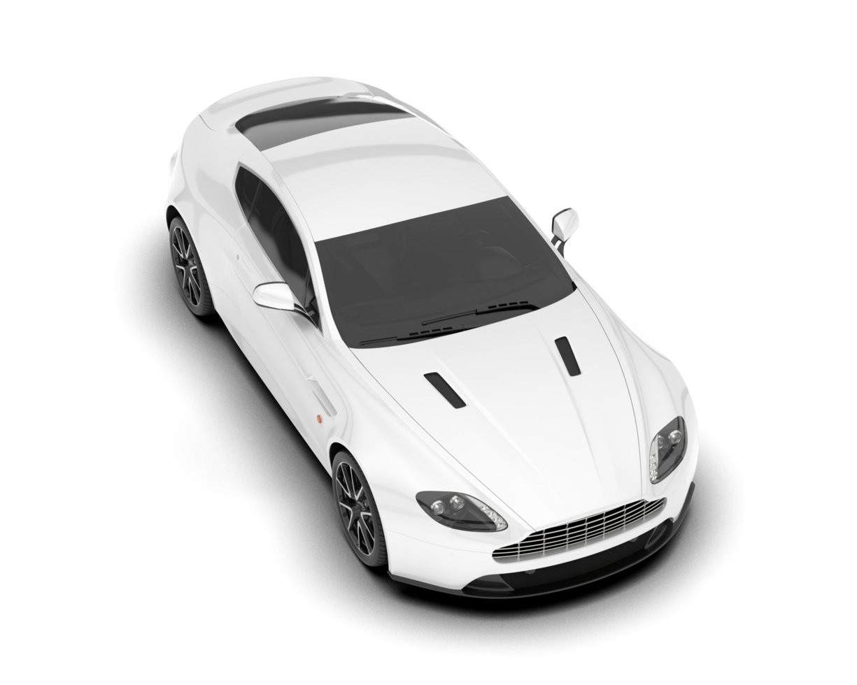 White sport car on transparent background. 3d rendering - illustration png