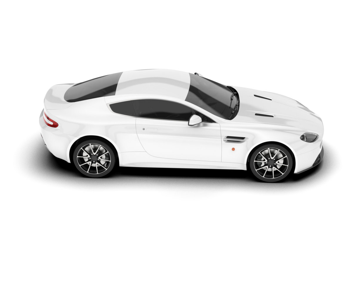 White sport car on transparent background. 3d rendering - illustration png