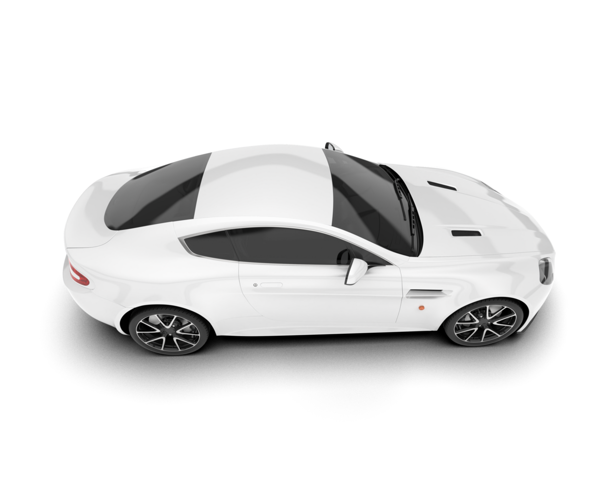 White sport car on transparent background. 3d rendering - illustration png