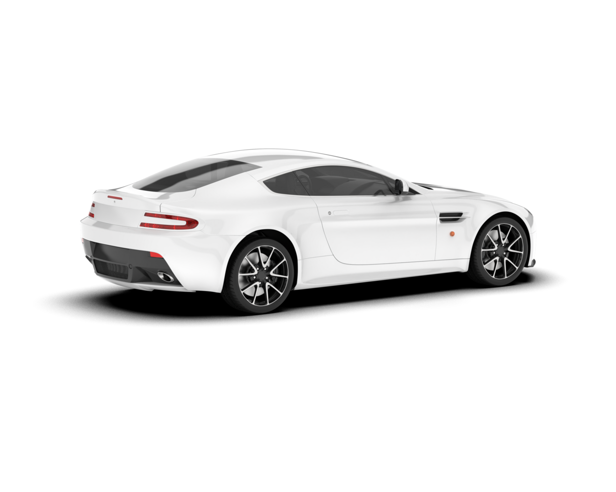 White sport car on transparent background. 3d rendering - illustration png