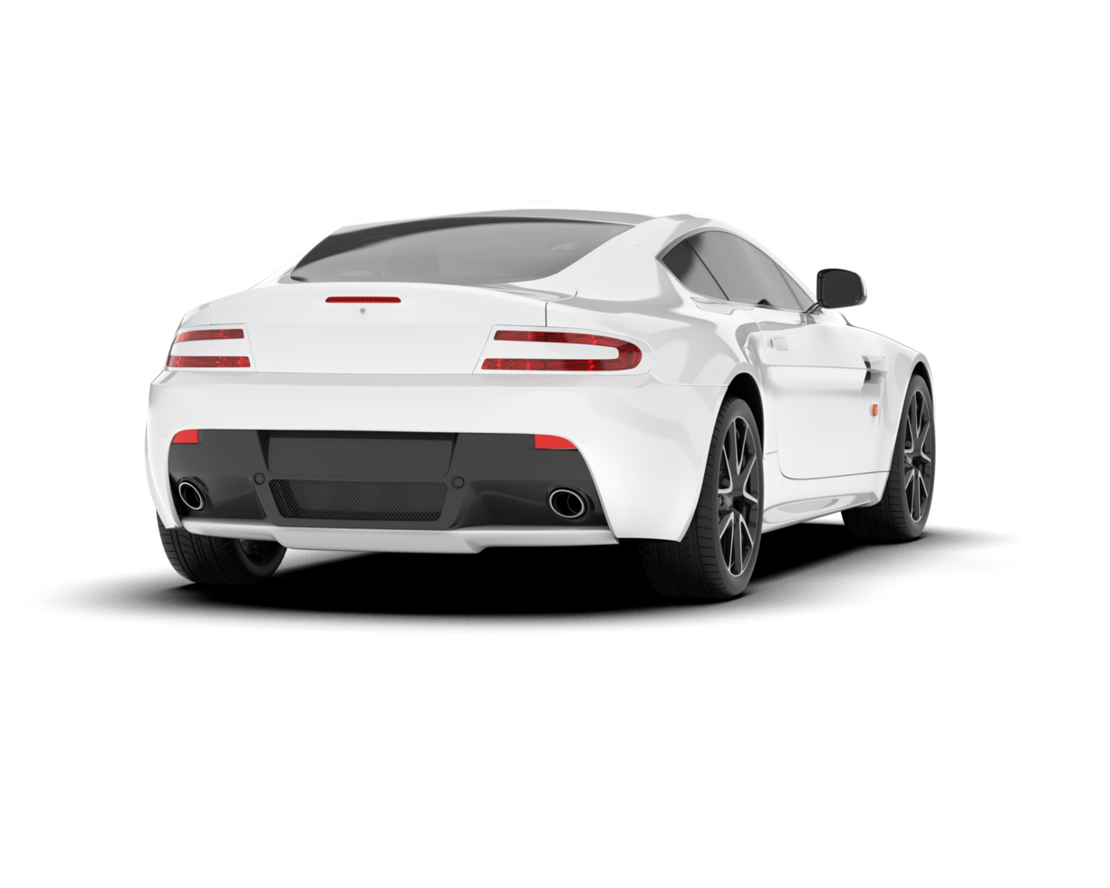 White sport car on transparent background. 3d rendering - illustration png