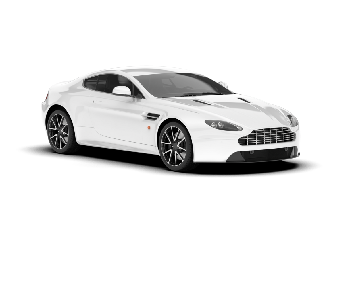 White sport car on transparent background. 3d rendering - illustration png