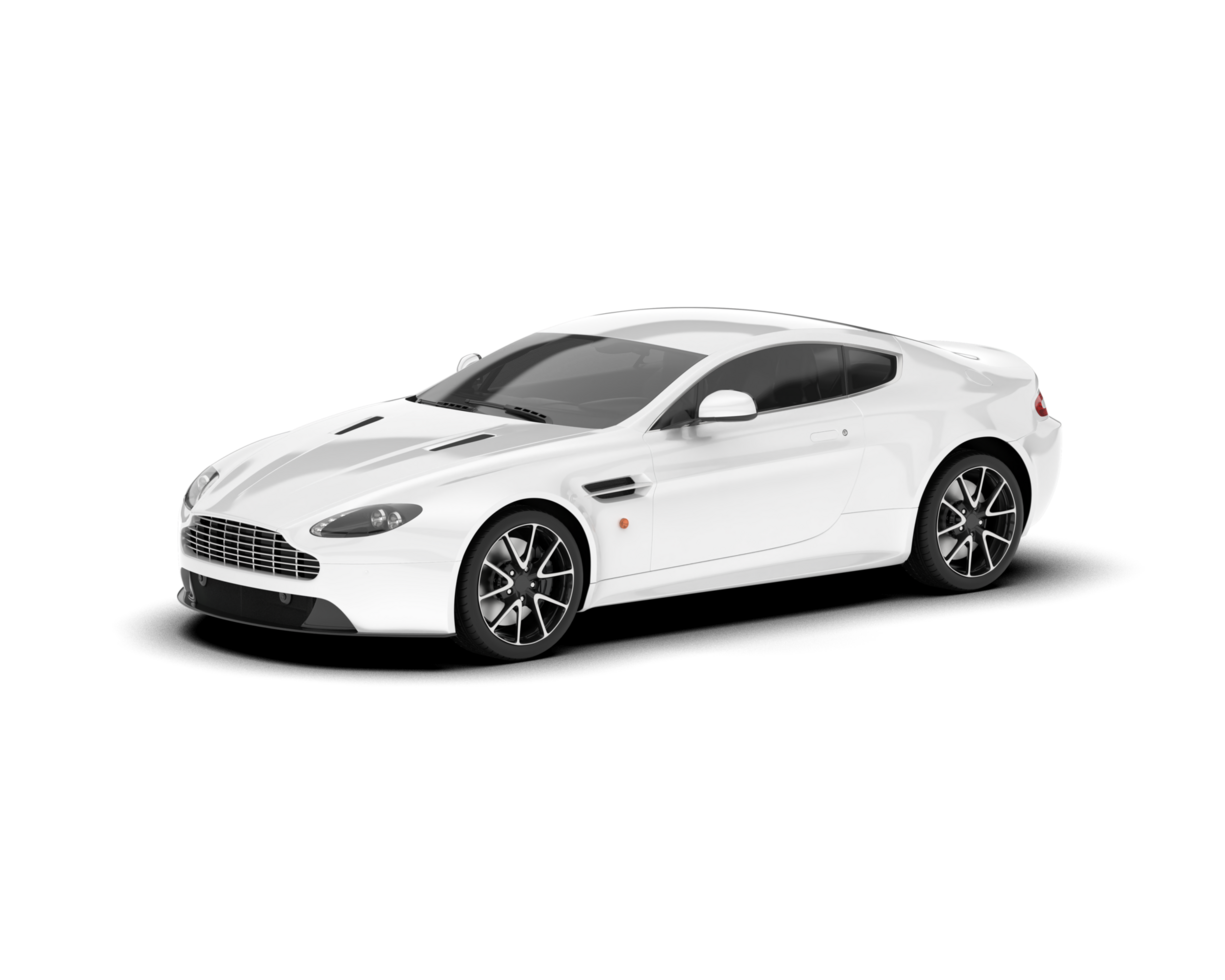 White sport car on transparent background. 3d rendering - illustration png