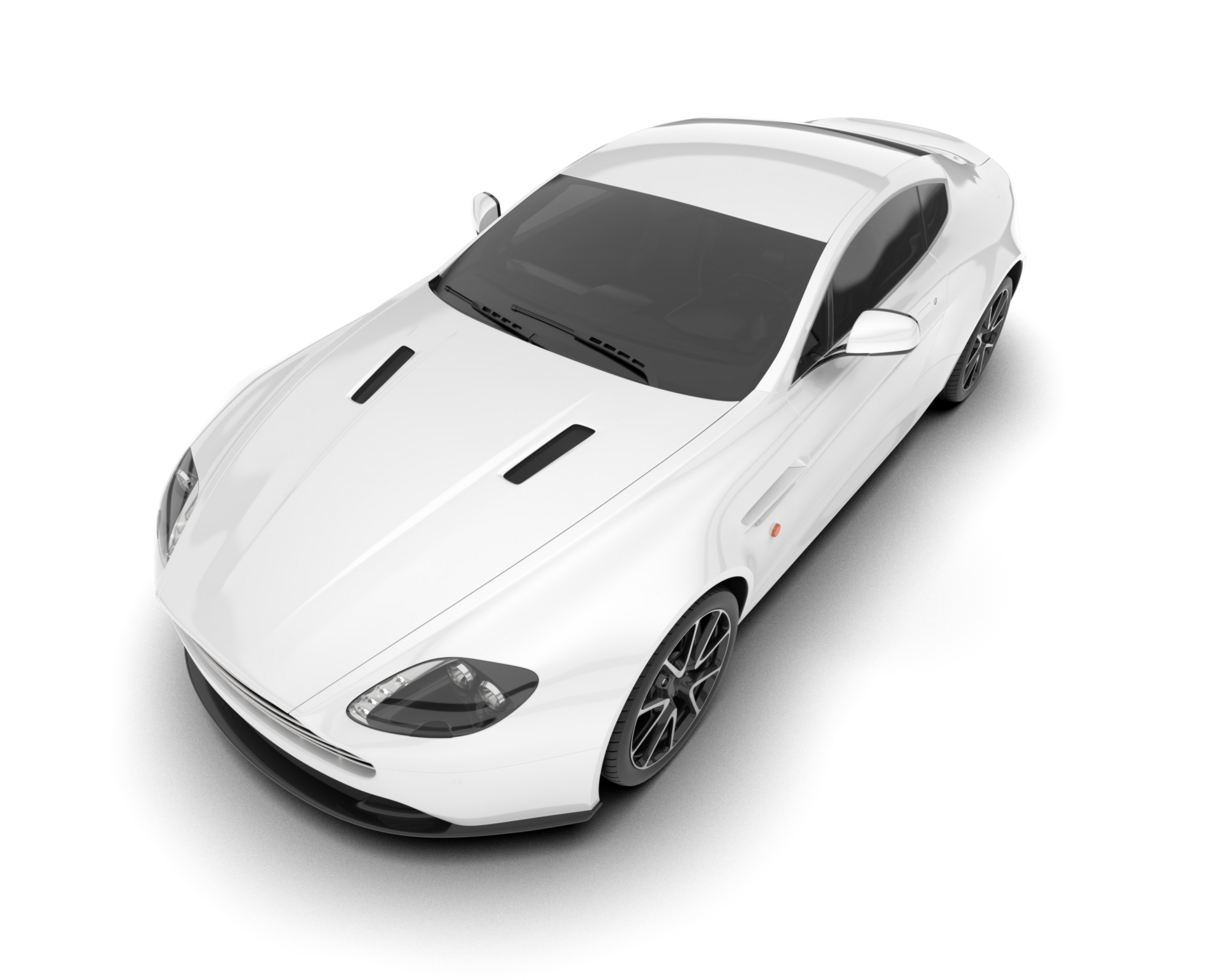 blanc sport voiture sur transparent Contexte. 3d le rendu - illustration png