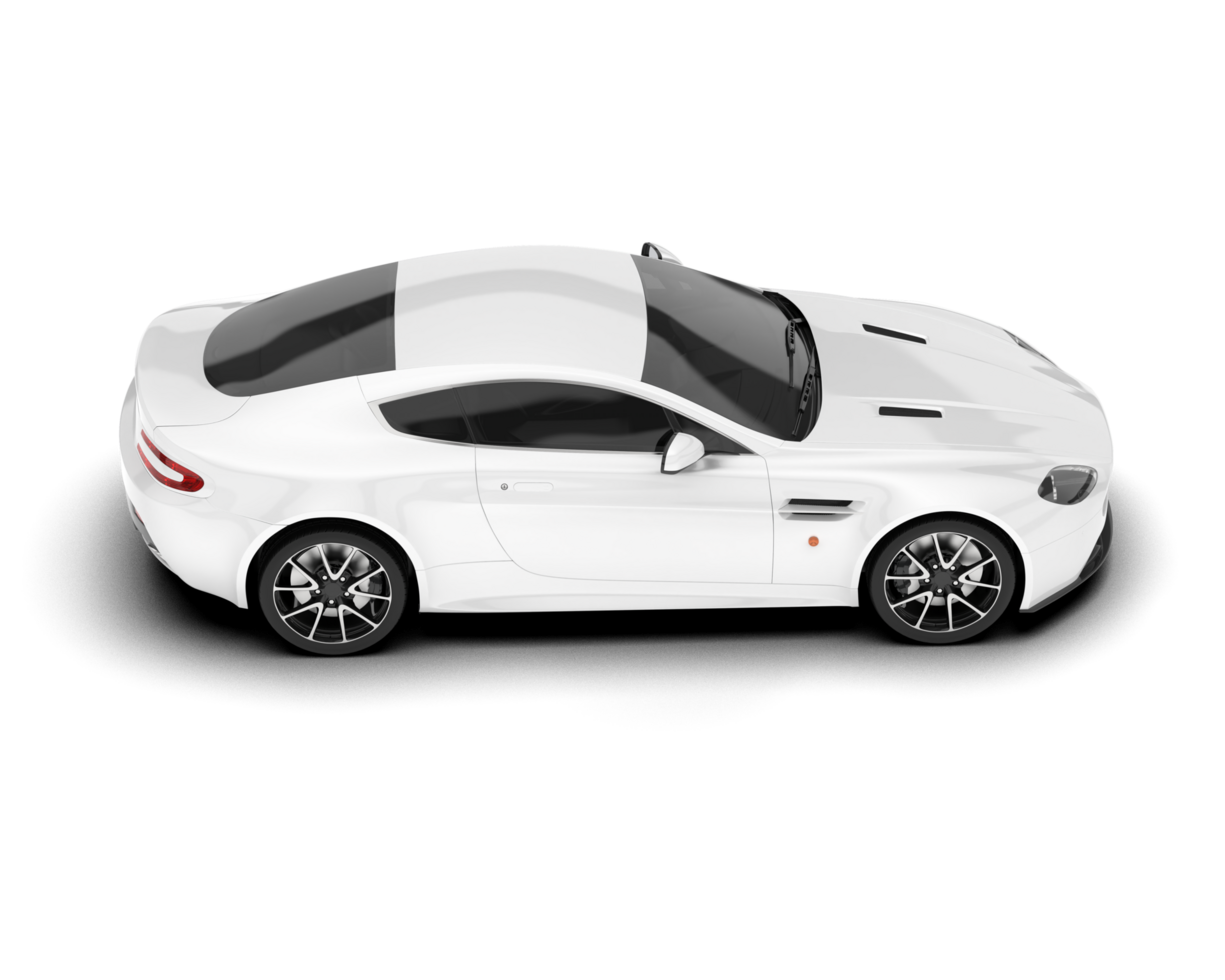 White sport car on transparent background. 3d rendering - illustration png