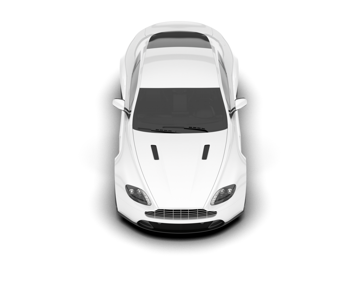 White sport car on transparent background. 3d rendering - illustration png