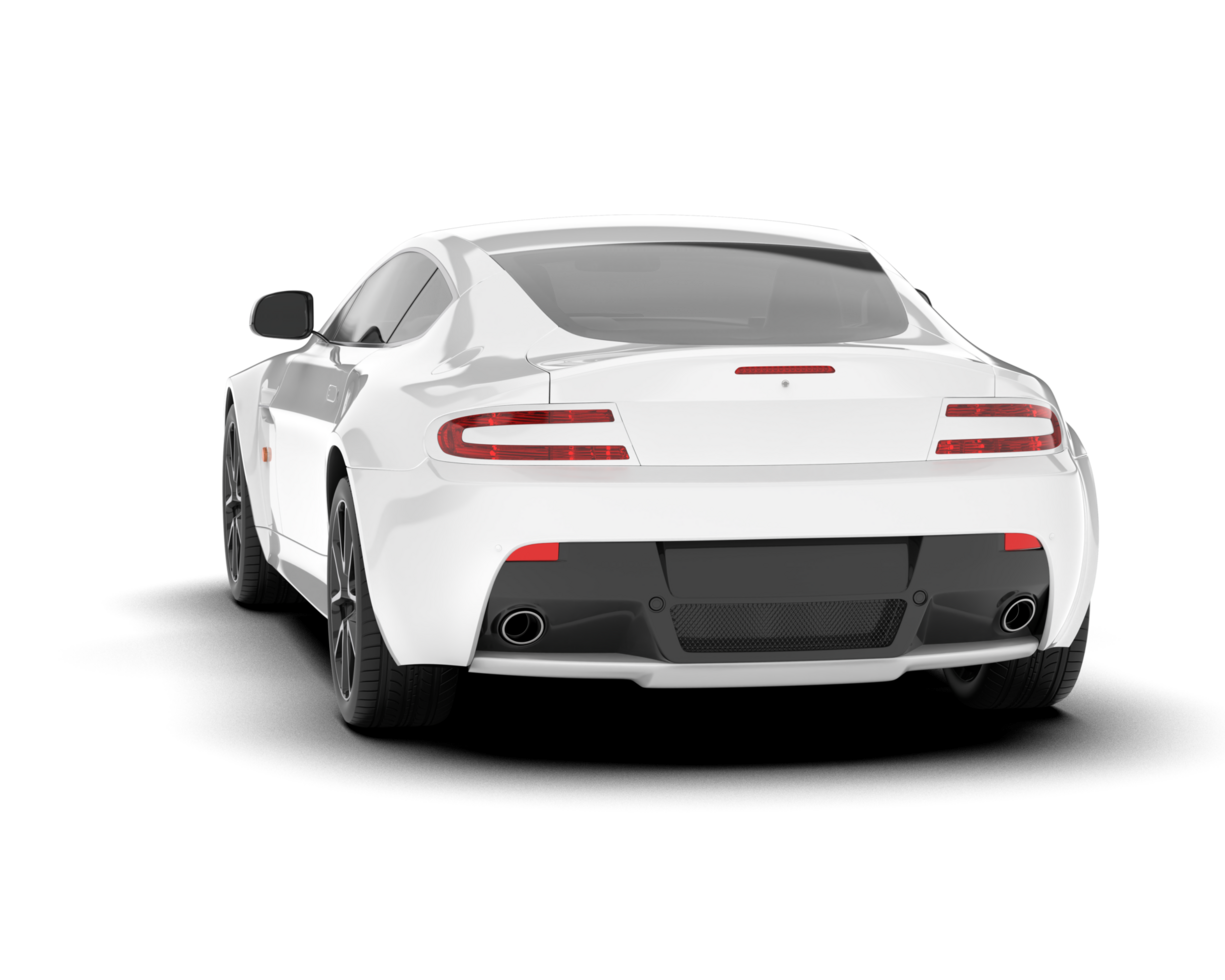 White sport car on transparent background. 3d rendering - illustration png