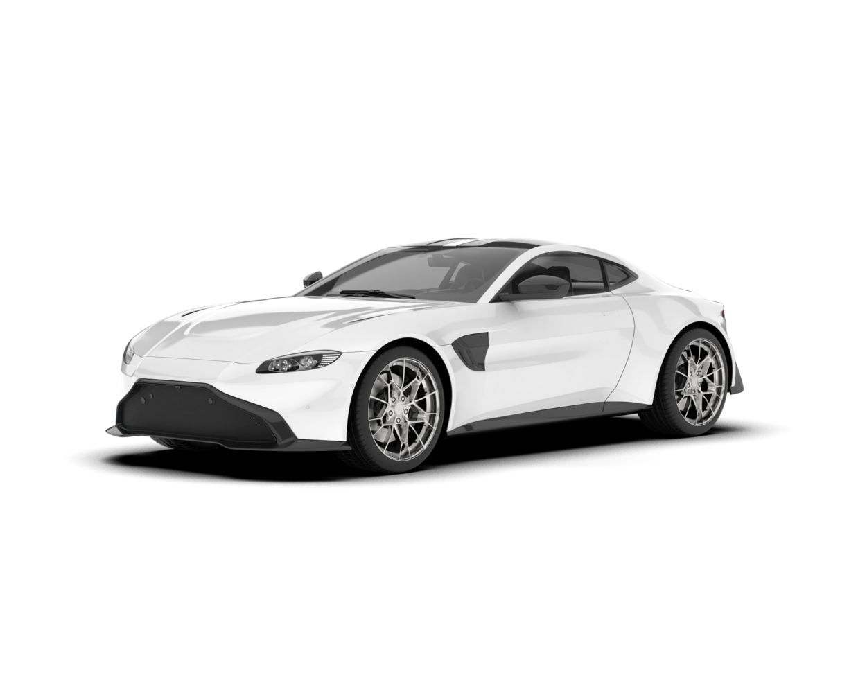 White sport car on transparent background. 3d rendering - illustration png