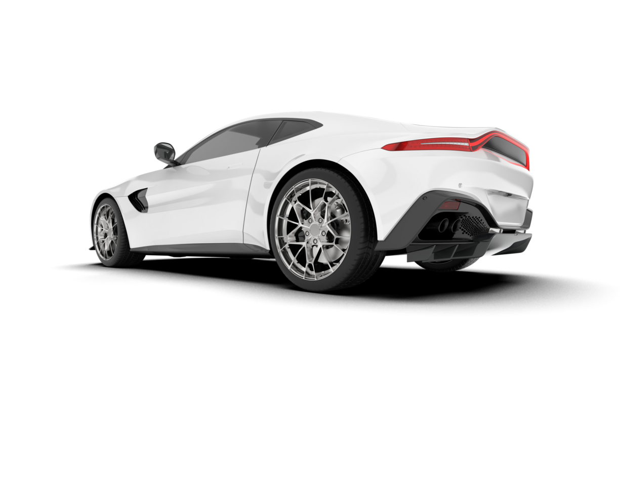 White sport car on transparent background. 3d rendering - illustration png