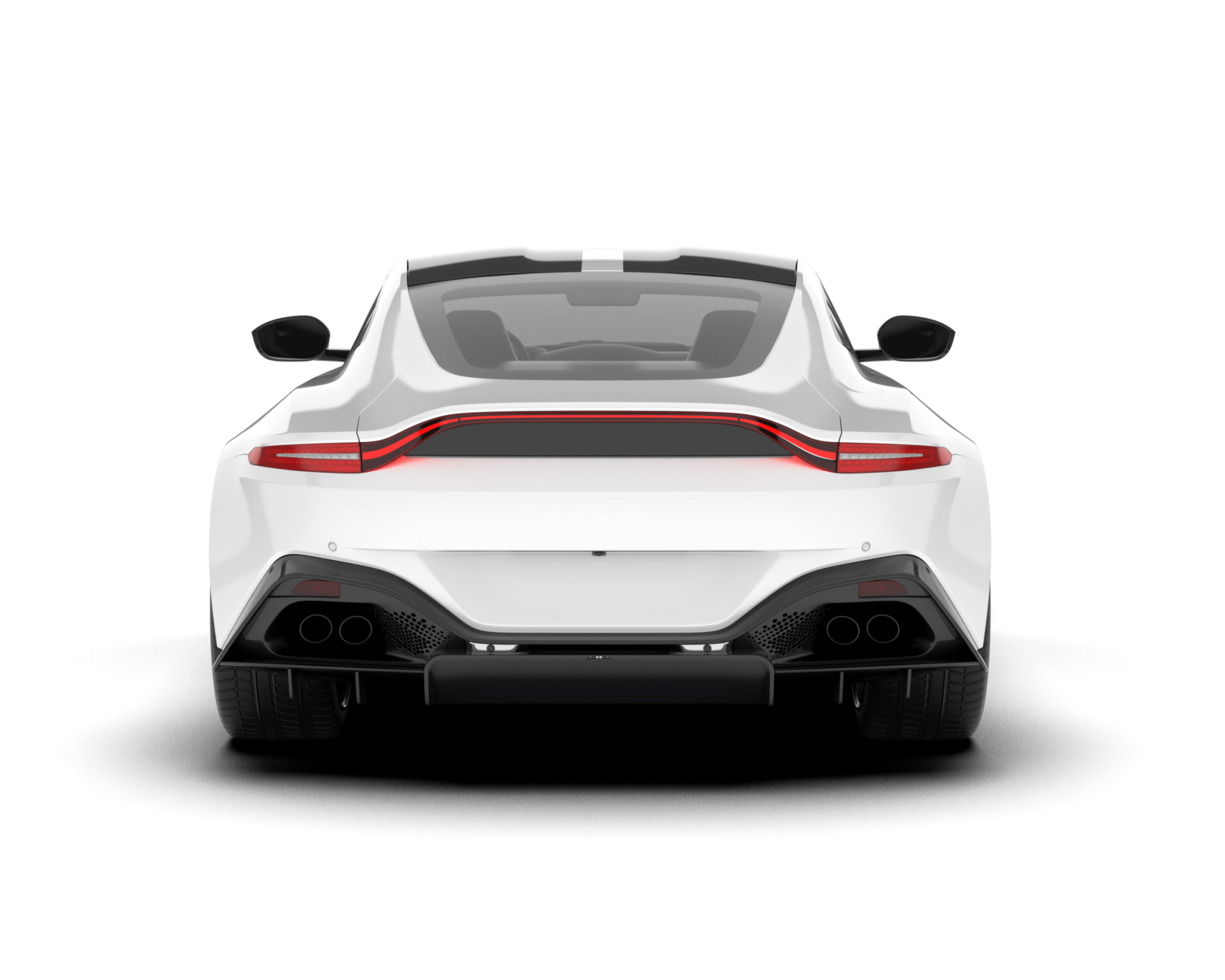 White sport car on transparent background. 3d rendering - illustration png