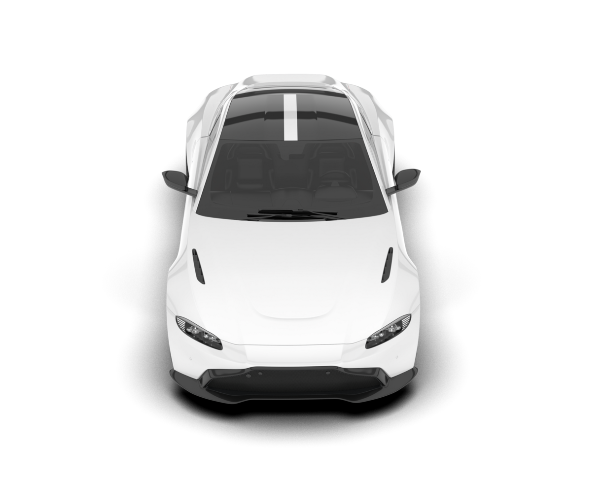 White sport car on transparent background. 3d rendering - illustration png