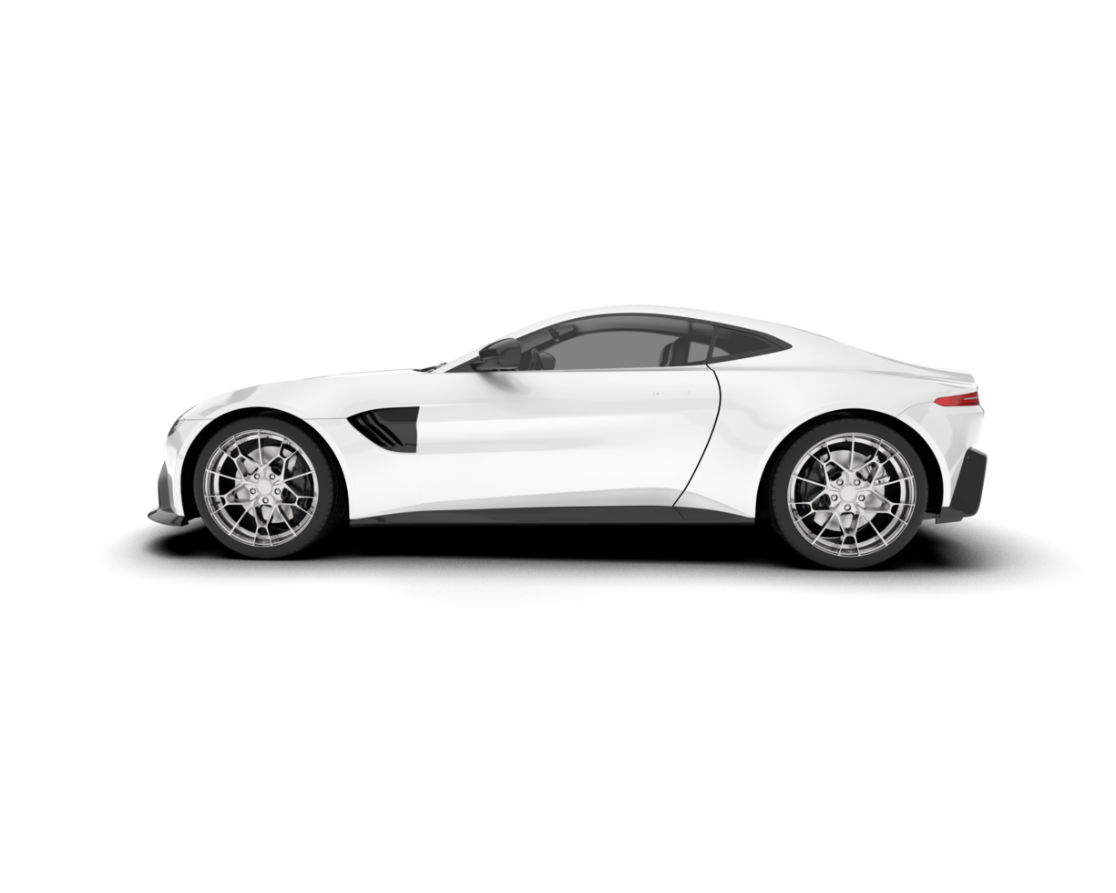 White sport car on transparent background. 3d rendering - illustration png