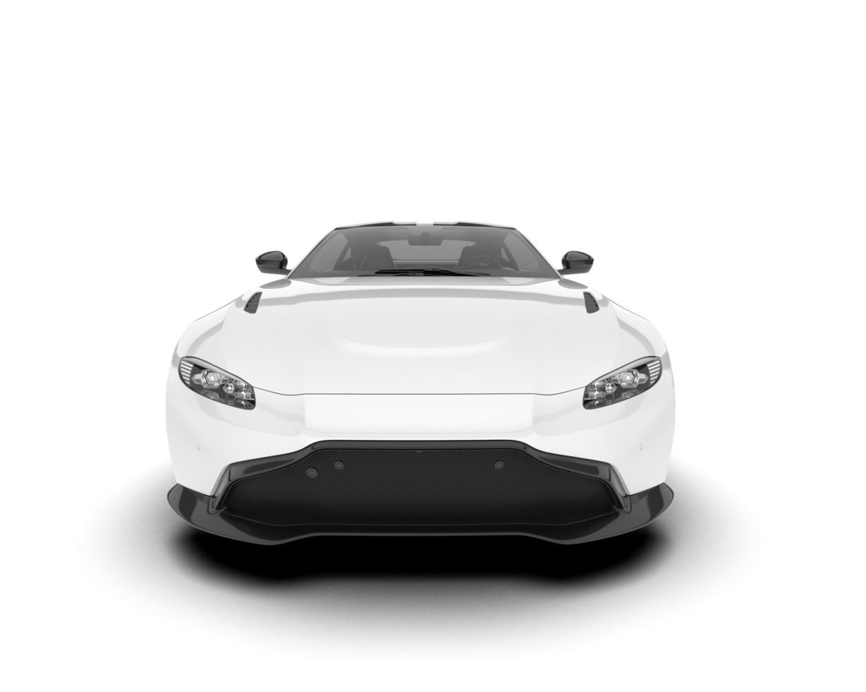 White sport car on transparent background. 3d rendering - illustration png