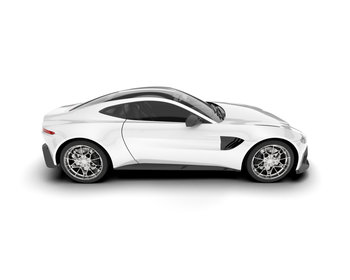 White sport car on transparent background. 3d rendering - illustration png