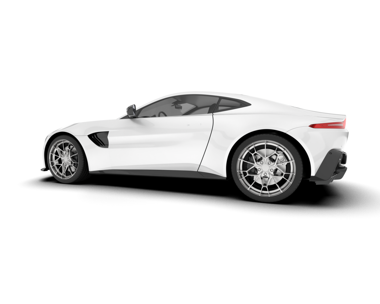 White sport car on transparent background. 3d rendering - illustration png