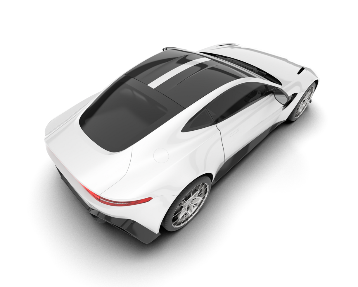 White sport car on transparent background. 3d rendering - illustration png