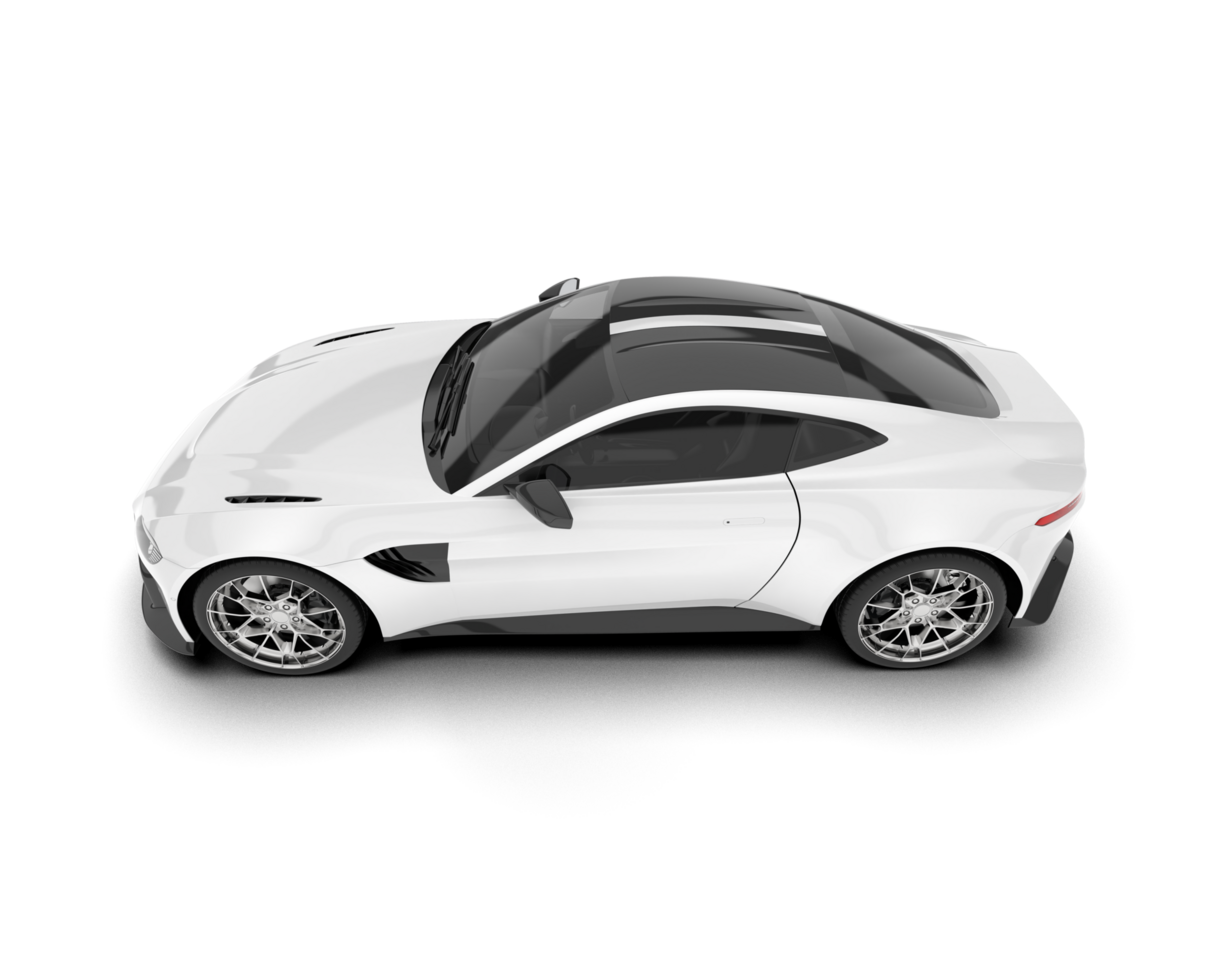 White sport car on transparent background. 3d rendering - illustration png