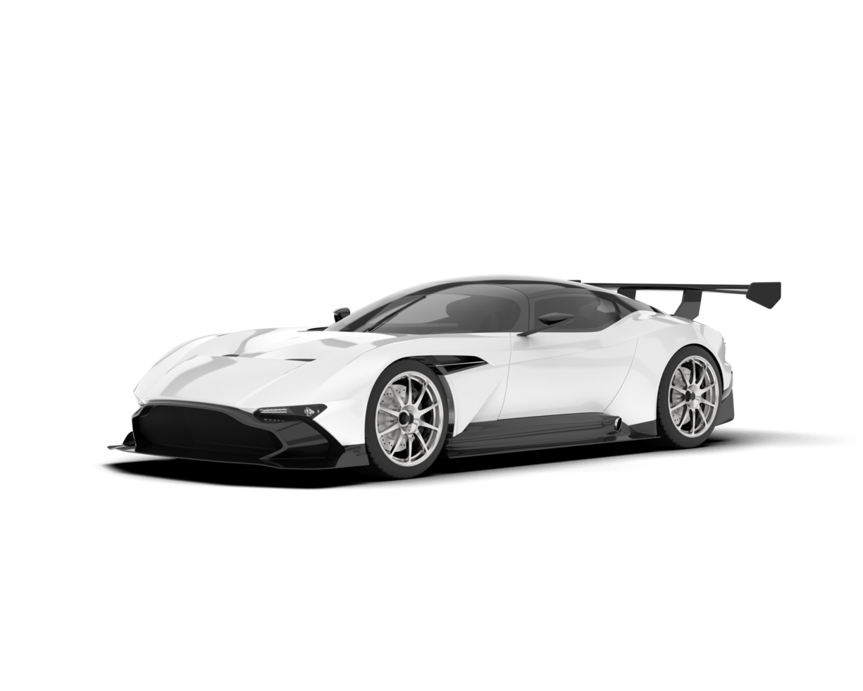 White sport car on transparent background. 3d rendering - illustration png