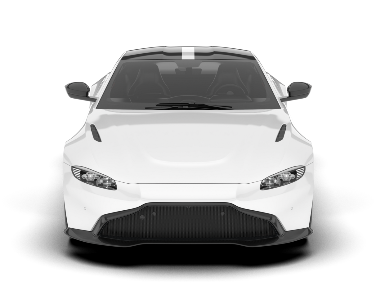 White sport car on transparent background. 3d rendering - illustration png