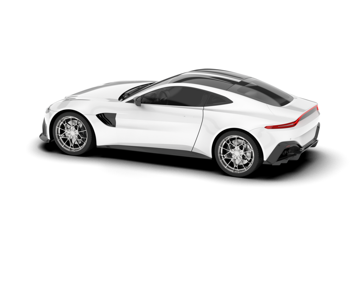 White sport car on transparent background. 3d rendering - illustration png