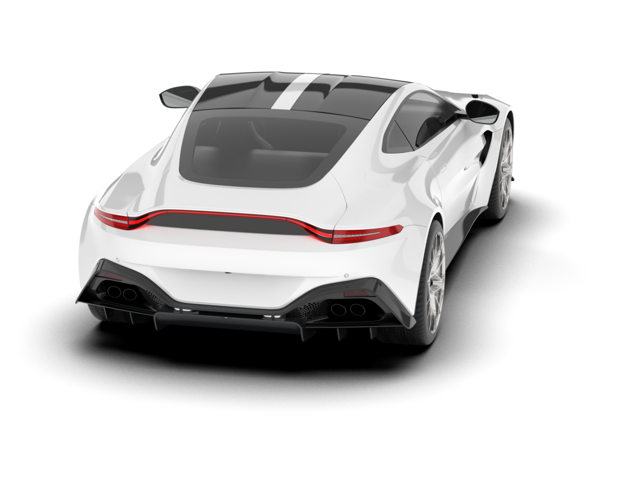 blanc sport voiture sur transparent Contexte. 3d le rendu - illustration png