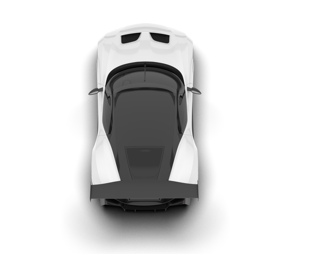 White sport car on transparent background. 3d rendering - illustration png