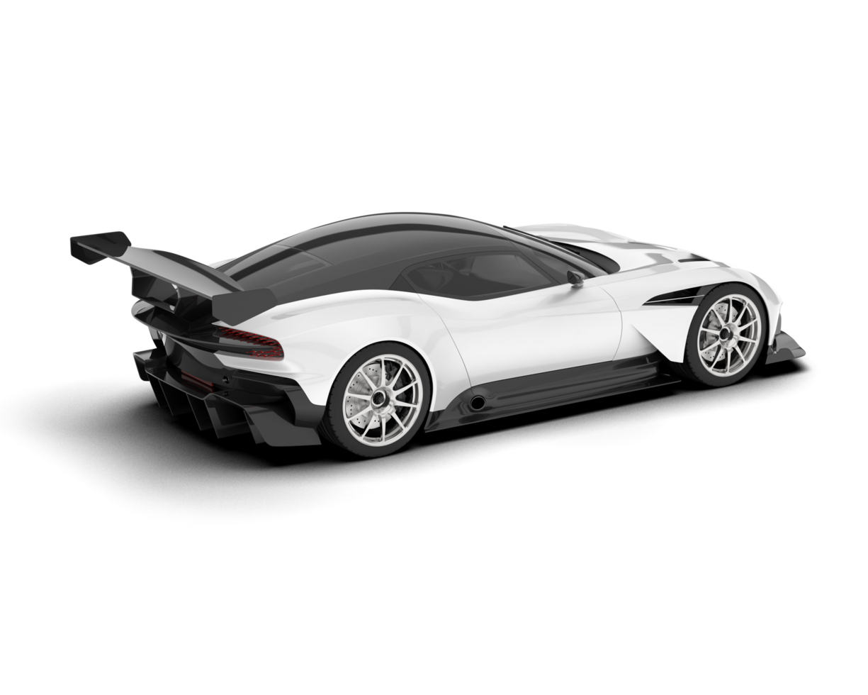 White sport car on transparent background. 3d rendering - illustration png