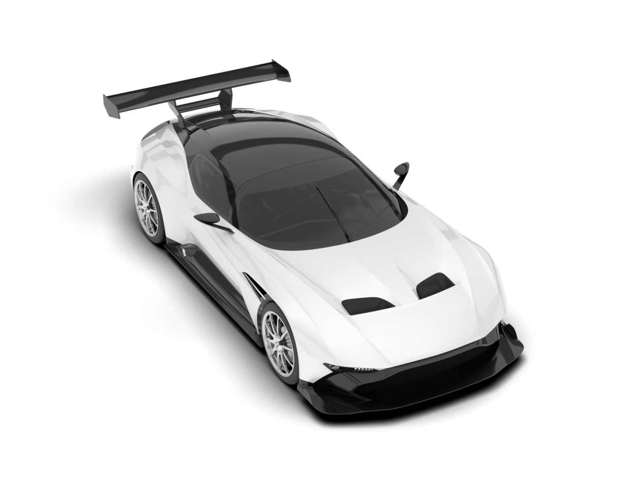 White sport car on transparent background. 3d rendering - illustration png