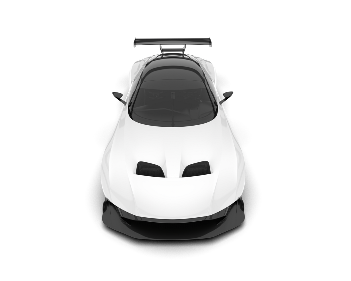 White sport car on transparent background. 3d rendering - illustration png